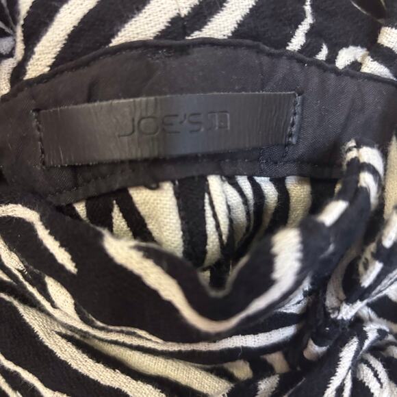 Joe’s Jeans Zebra print Shorts Paper bag style belt size 32 (14) black and white - Picture 2 of 4